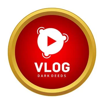 Vlog video content icon with play button Stock Illustration