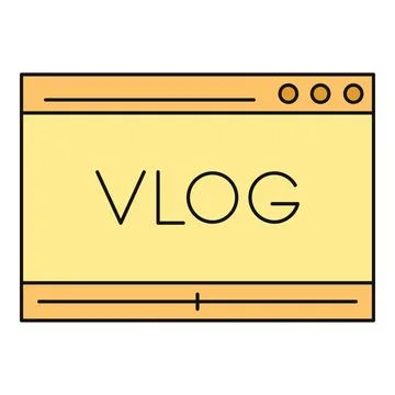 Vlog video player interface for online content streaming 库存插图