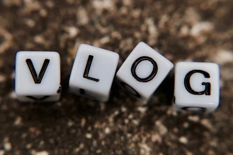 Vlog white letters Stock Photos