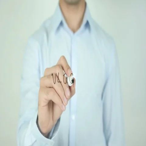 Vlog, Writing On Transparent Screen Stock Footage 69535115