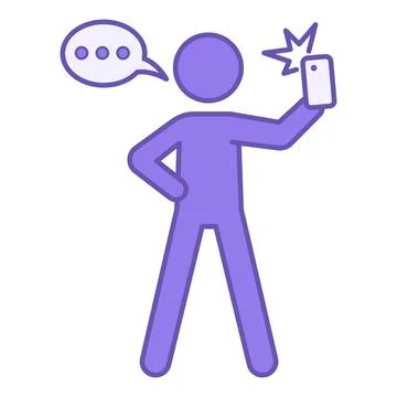 Vlogger Color Icon. Vector Icon. Man Recording Video for Vlog. Blogger and .. Stock Illustration