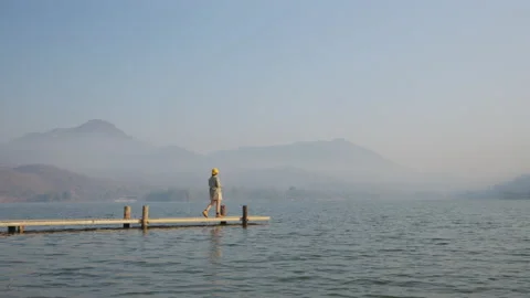 Vlogger content creator rear back view record share on IG reel tiktok. 스톡 동영상 183407247