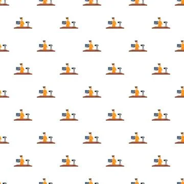 Vlogger creating video content seamless pattern design Stockillustratie