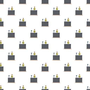 Vlogging content creator broadcasting seamless pattern 스톡 일러스트