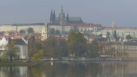 Vltava River Banks View Stock Footage 82698357
