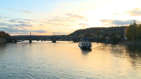 Vltava River Stock Footage 73417544