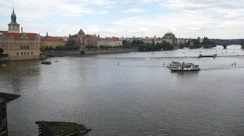 Vltava River, Prague Stock Footage 40767679