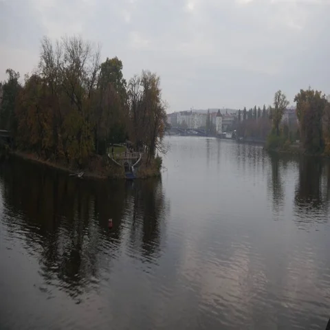 Vltava River in Prague Stock Footage 69335506