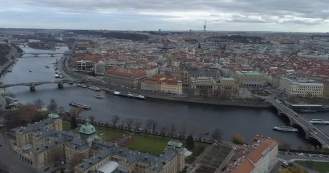 Vltava River Prague Stock Footage 121009922