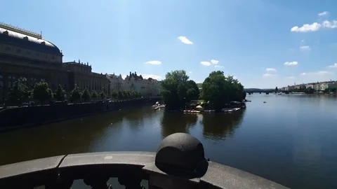 The Vltava River Prague Stock Footage 248422858