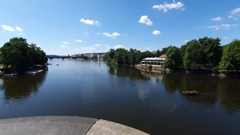 The Vltava River Prague Stock Footage 248422986