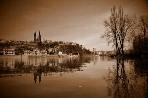 Vltava river in Prague Stock Photos