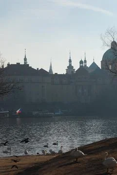 Vltava River in the Prague Stock Photos