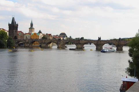 Vltava river in Prague Stock Photos