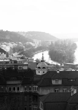Vltava in Vysehrad Stock Photos