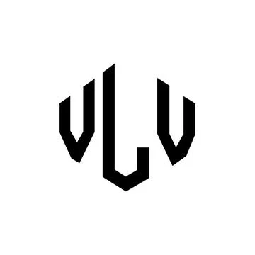 VLV letter logo design with polygon shape. VLV polygon and cube shape logo .. Stock Illustration