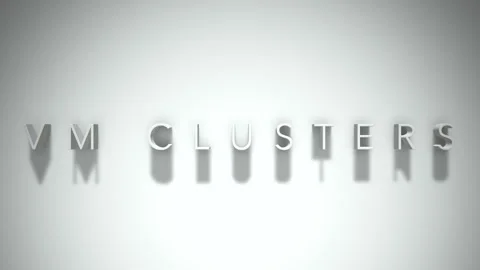 Vm clusters 3D title animation with shadows on a white background Stock Footage 297023683