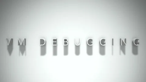 Vm debugging 3D title animation white text on a white background Stock Footage 299748662