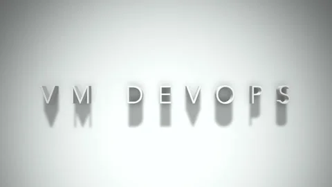 Vm devops 3D title animation with shadows on a white background Stock Footage 297216417