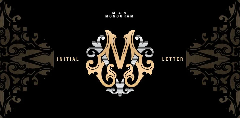 VM monogram classic style Stock Illustration