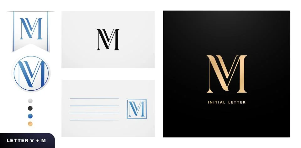 VM Monogram Letter Stock Illustration