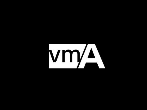 VMA Logo and Graphics design vector art, Icons isolated on black background Stock Illustration