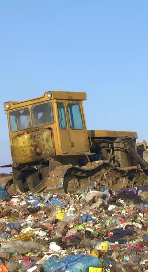 VMountain Of Garbage Waste Plastic Bottles Packages Of Rotting Food Stock Footage 249308740