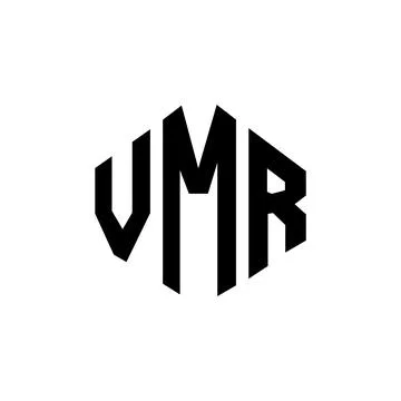 VMR letter logo design with polygon shape. VMR polygon and cube shape logo .. Stock Illustration