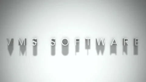 Vms software 3D title animation white text on a white background Stock Footage 299748482