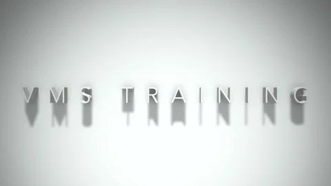Vms training 3D title animation white text on a white background Stock Footage 299748475