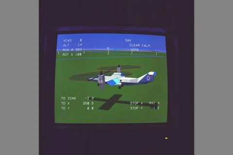 VMS Variable Diameter Tiltrotor Simulation Project. side view display with... Foto stock