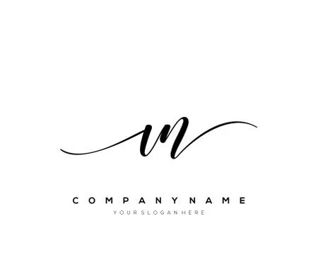 VN Initial Letter handwriting logo hand drawn template vector Ilustração Stock