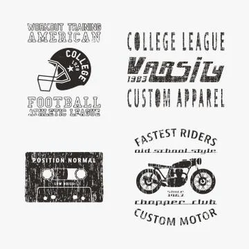 Vntage stamp set Stock Illustration