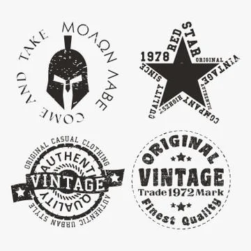 Vntage stamp set Stock Illustration