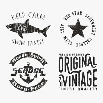 Vntage stamp set Stock Illustration