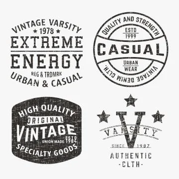 Vntage stamp set Stock Illustration