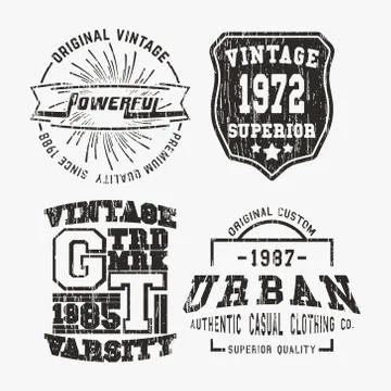 Vntage stamp set Stock Illustration