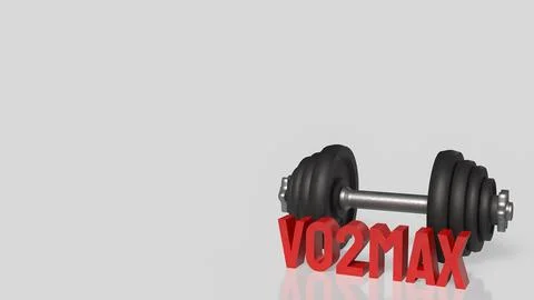 VO2 Max Endurance Training Concept with Heavy Dumbbell 3d render. Stock Photos