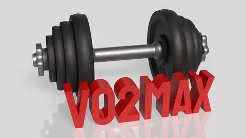 VO2 Max Endurance Training Concept with Heavy Dumbbell 3d render. Stock Photos