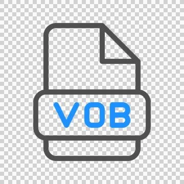 Vob document file type icon. Iconic design symbols with color outlines Stock Illustration