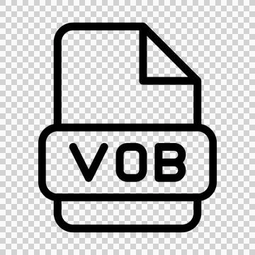 Vob File Icon. Type Files Sign outline symbol Design, Icons Format Type Data.  Illustrazione stock