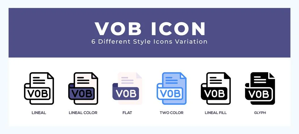 Vob file set of simple icons great for web. app. presentation and more. Stock Illustration