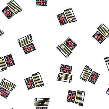 Vocabulary english vector seamless pattern Illustrazione stock