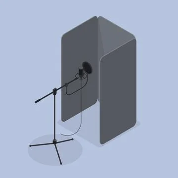 Vocal Booth Sound Studio Isometric Illustration Stock Illustration