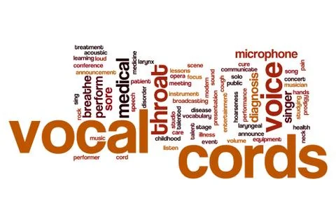 Vocal cords word cloud Stock Illustration