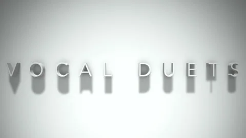 Vocal Duets 3D title animation with shadows on a white background Vídeos de archivo 296553996