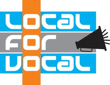 Vocal for Local Scalable Vector Graphic, support local business Tag. Illustra Stock Illustration