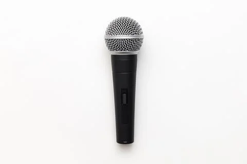 Vocal Microphone on white background, mock up Stock Photos