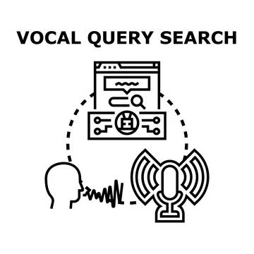 Vocal query search concept developing voice recognition technology Stock Illustration