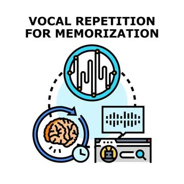 Vocal repetition and learning for memory improvement process Stock Illustration